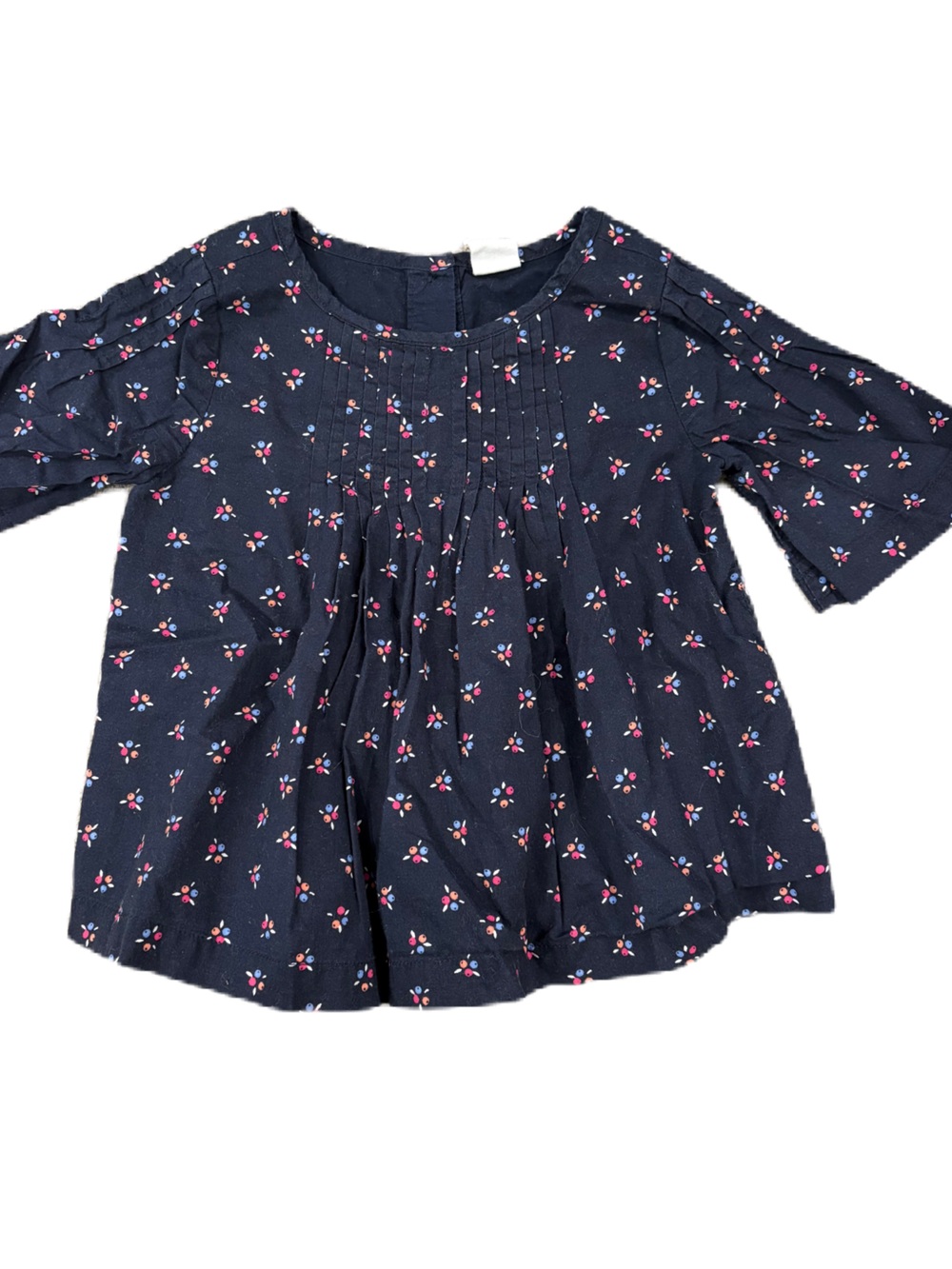 Old Navy Navy Dress with Pink, Light Blue & Orange Floral Print - 18-24 months